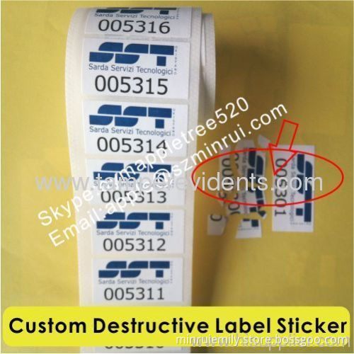 White Breakable Vinyl Paper Stickers,tamper Proof Eggshell Labels,custom Label Sticker Do Not Tamper